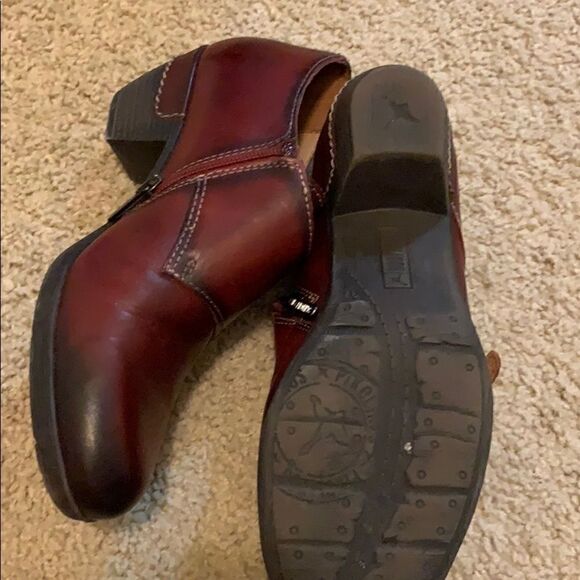 Red Leather Pikolinos Zip Up Booties - Picture 4 of 4